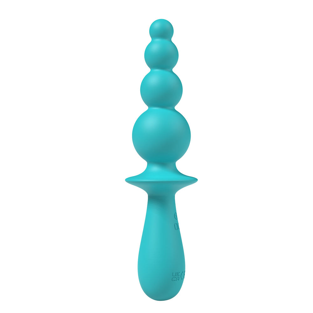 Party Up Evajane Teal 17.1 Centimeter Beaded Vibrator > Anal Range > Vibrating Butt Plugs