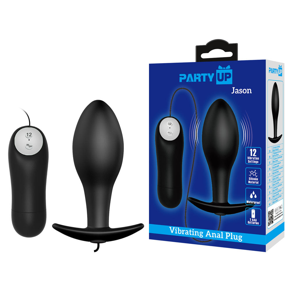 Party Up Jason Vibrating Anal Plug - 8.5 Centimeter Remote Control Butt Plug > Anal Range > Vibrating Butt Plugs