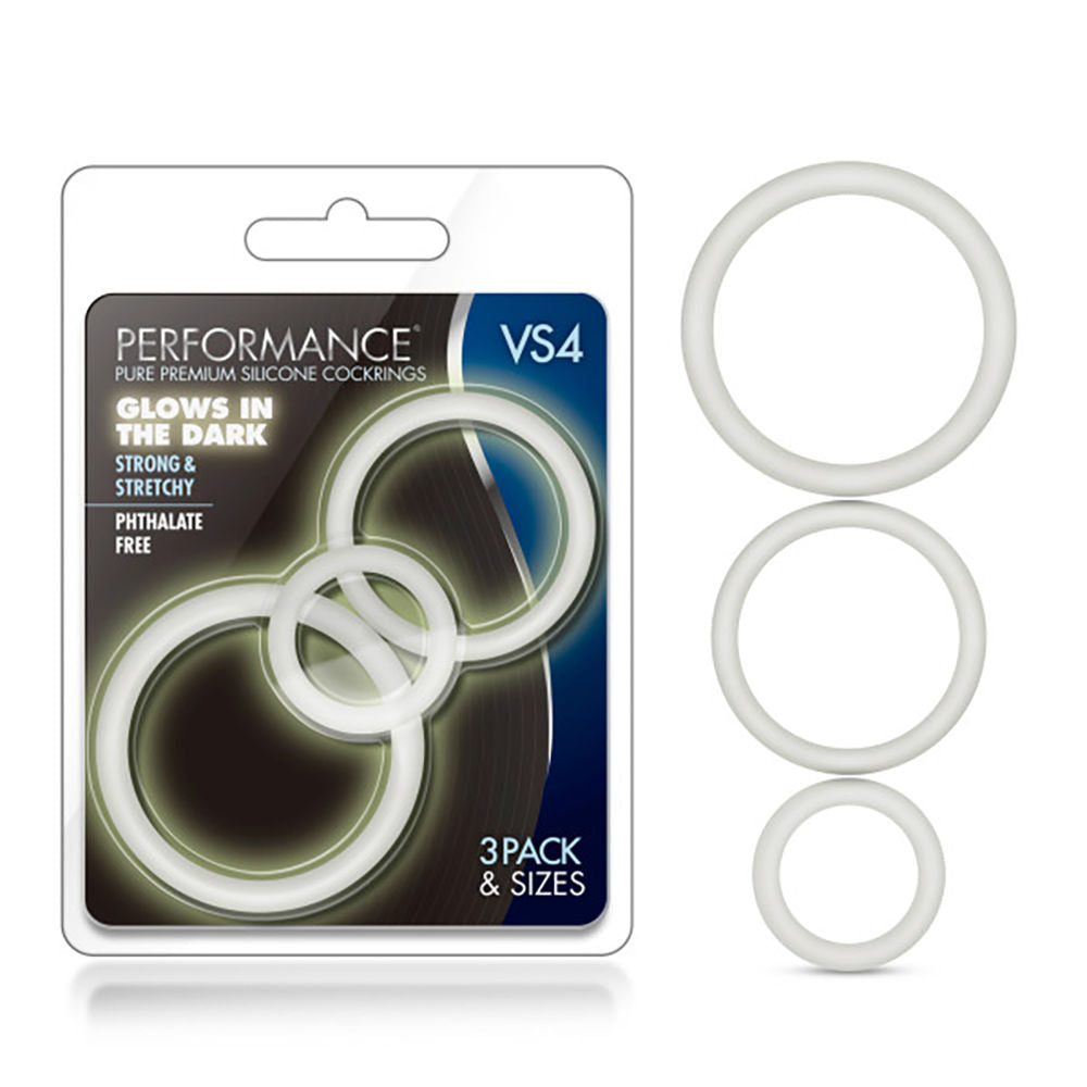 Performance Vs4 Pure Premium (White) – Silicone Cockring Set White > Cock Ring > Sets