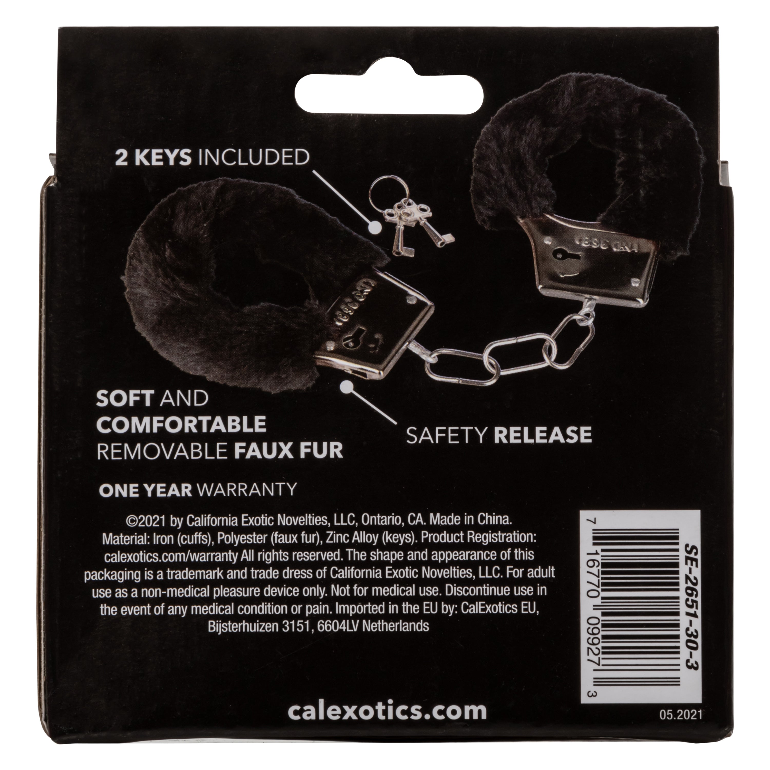 Playful Furry Cuffs (Black) – Adjustable Faux Fur Handcuffs Black > Bondage Gear > Handcuffs