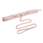 Peach Faux Fur Collar And Leash Set With Rose Gold Luxury > Bondage Gear > Collars & Leashes