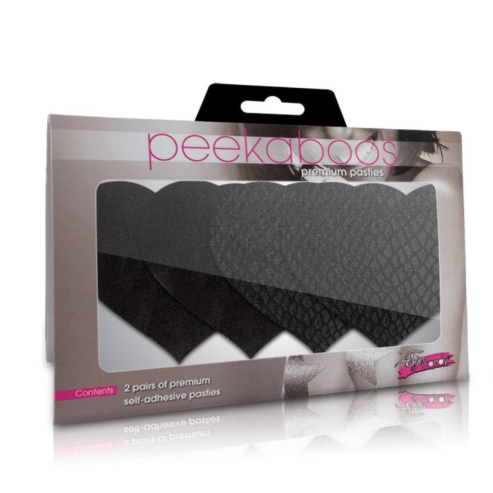 Peekaboo Black Hearts Pasties – Heart-Shaped Pasties > Clothes > Pasties