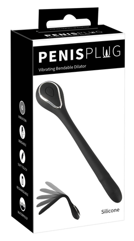 Penis Plug Vibrating Bendable Dilator with Size and Color Options Sounding Rods