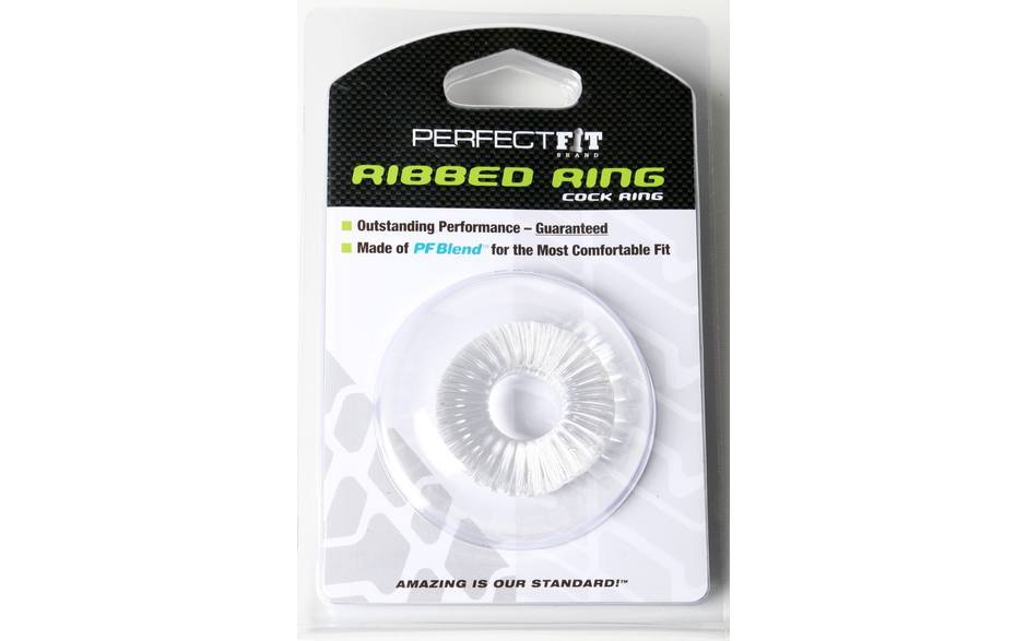 Perfect Fit Ribbed Clear Silicone Stretchy Ring – Stretchy Cock Ring Secondary image