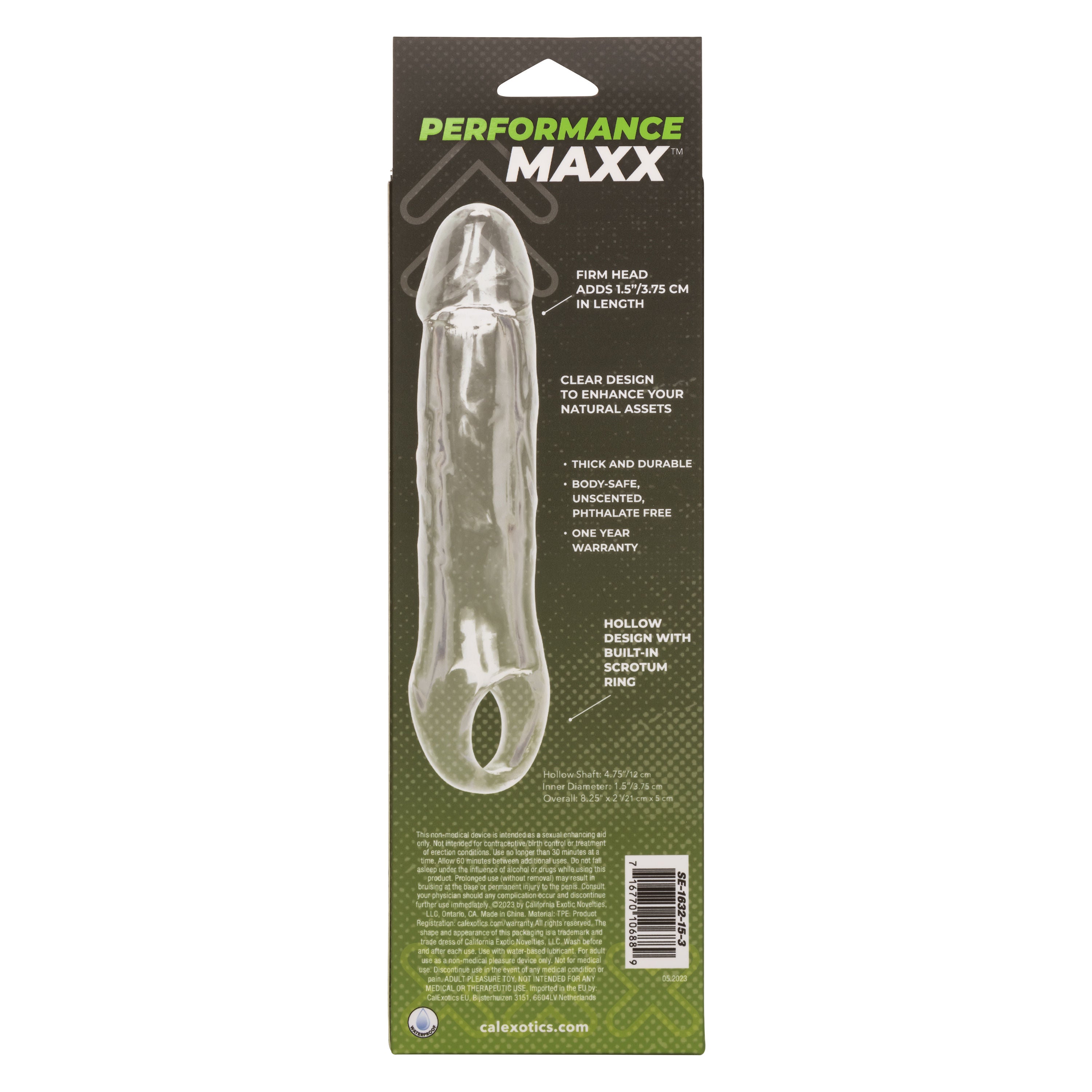 Performance Maxx Clear Penis Extension Sleeve 6.5 Inch Length SLEEVES