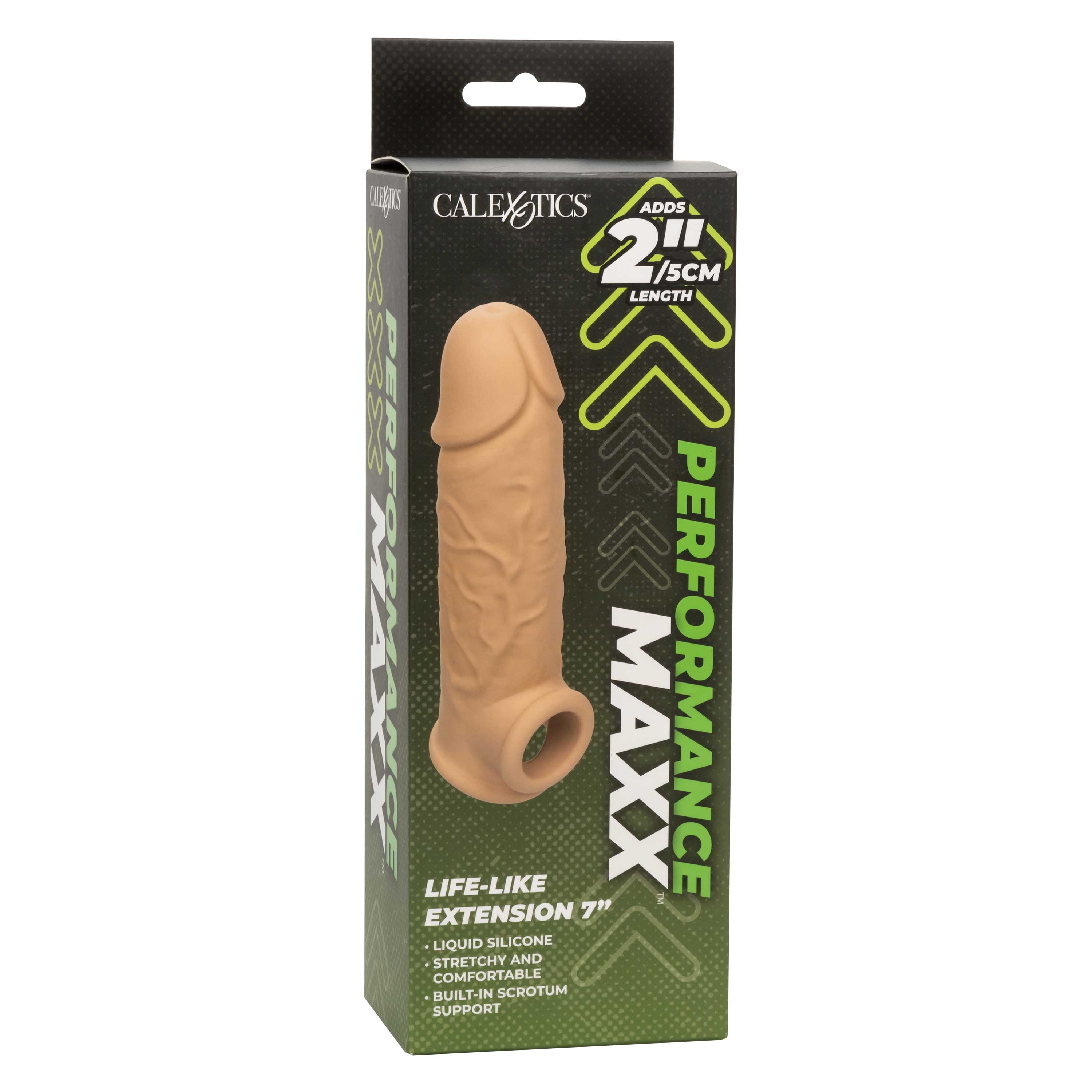 Performance Maxx Life-Like Extension 7 Inch Ivory with Built-In Scrotum Strap Secondary image