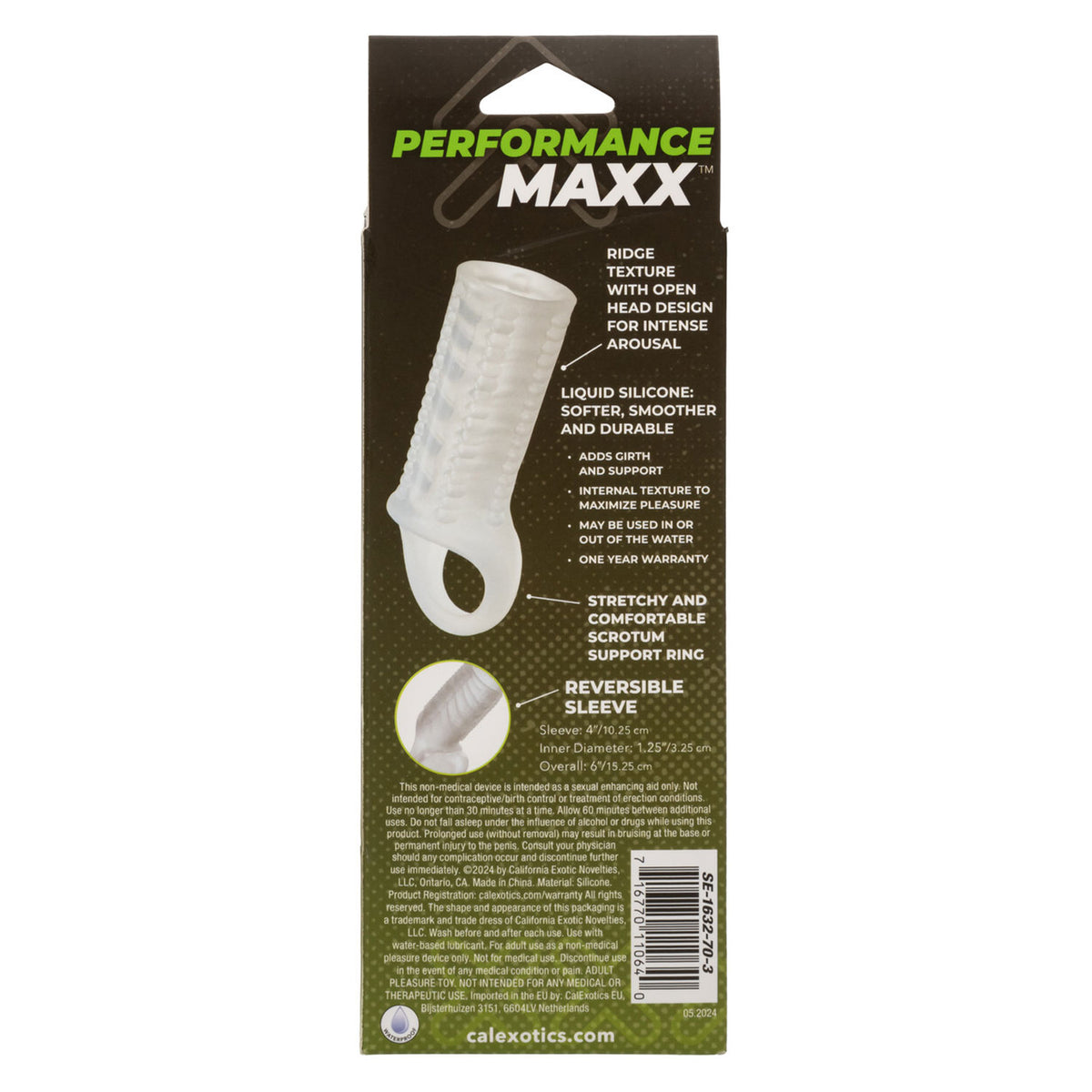Performance Maxx Liquid Silicone Reversible Sleeve Textured Interior White > Sex Toys For Men > Penis Sleeves