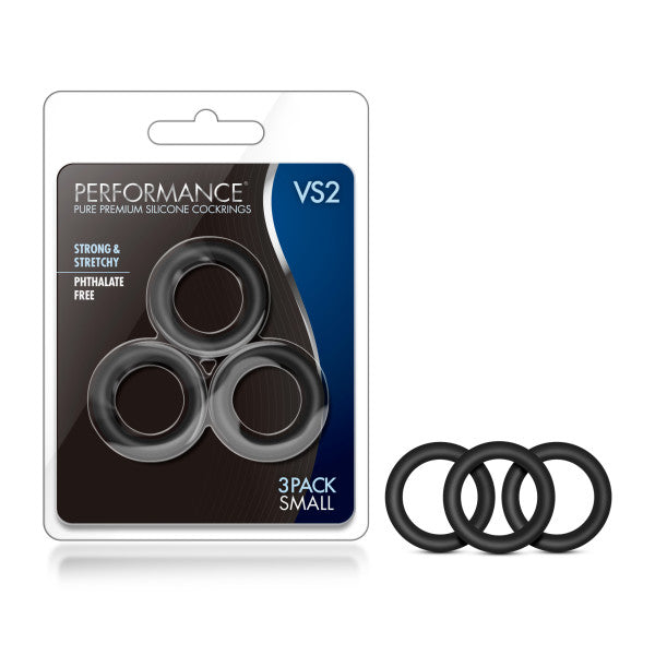 Performance VS2 Pure Premium Silicone Small Cock Rings Set of 3 1.25in Secondary image