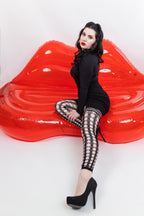 Kixies Jo Black Circle Fishnet Footless Thigh-High Tights > Clothes > Hosiery > Stockings