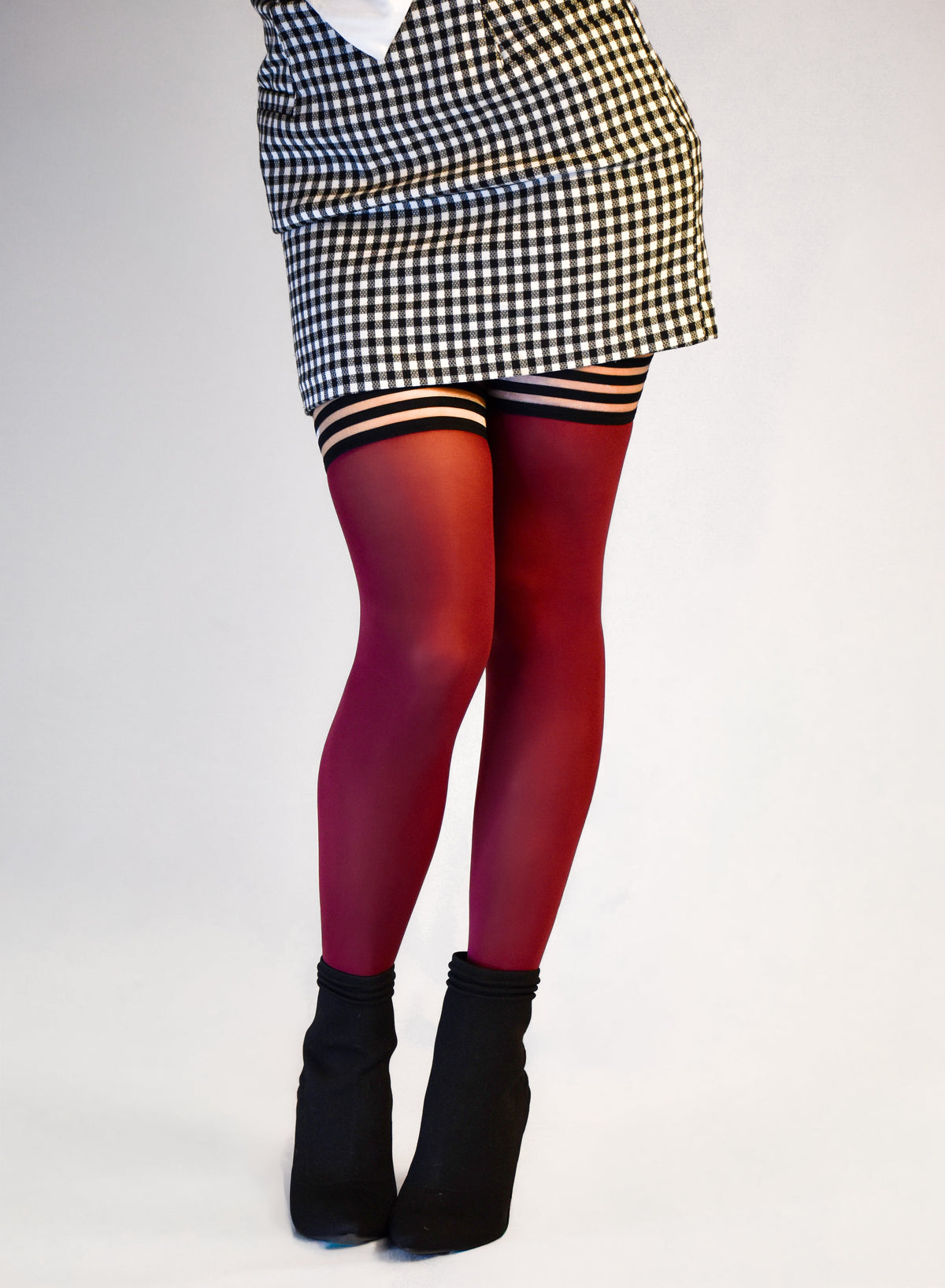 Kixies Heather Cabernet Opaque Thigh-High Tights > Clothes > Hosiery > Stockings