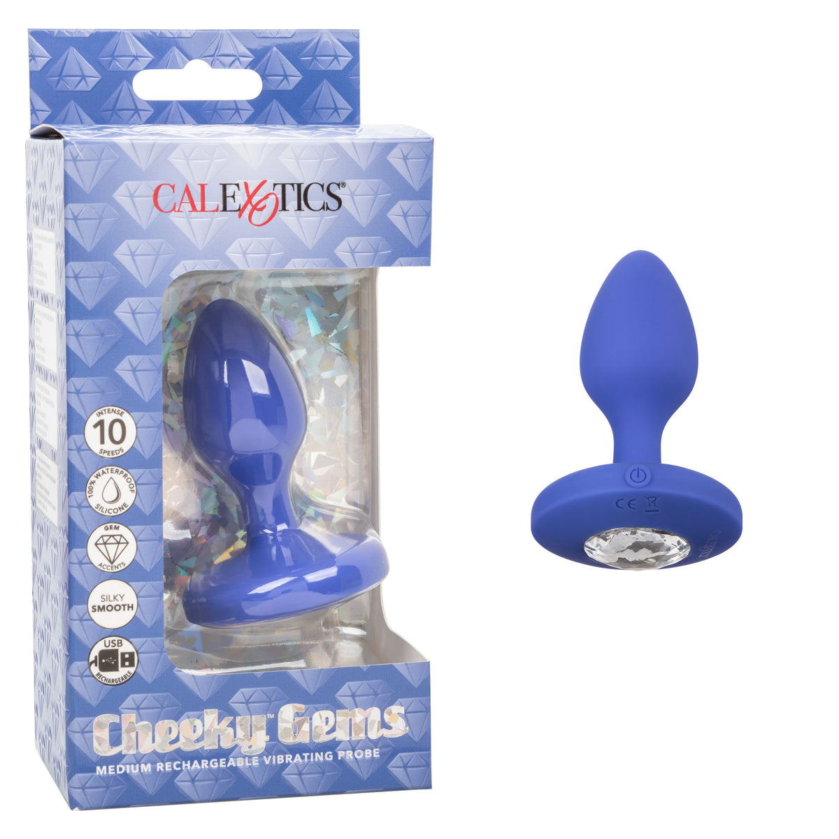 Cheeky Gems Collection Medium 3.5 Inches Silicone Butt Plug with Interchangeable Gems > Anal Range > Jewel Butt Plugs