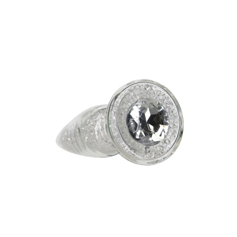 Pillow Talk Fancy Luxurious Glass Anal Plug w Clear Gem > Glass > Toys