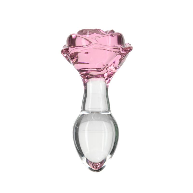 Pillow Talk Rosy Luxurious Glass Anal Plug w Clear Gem Secondary image