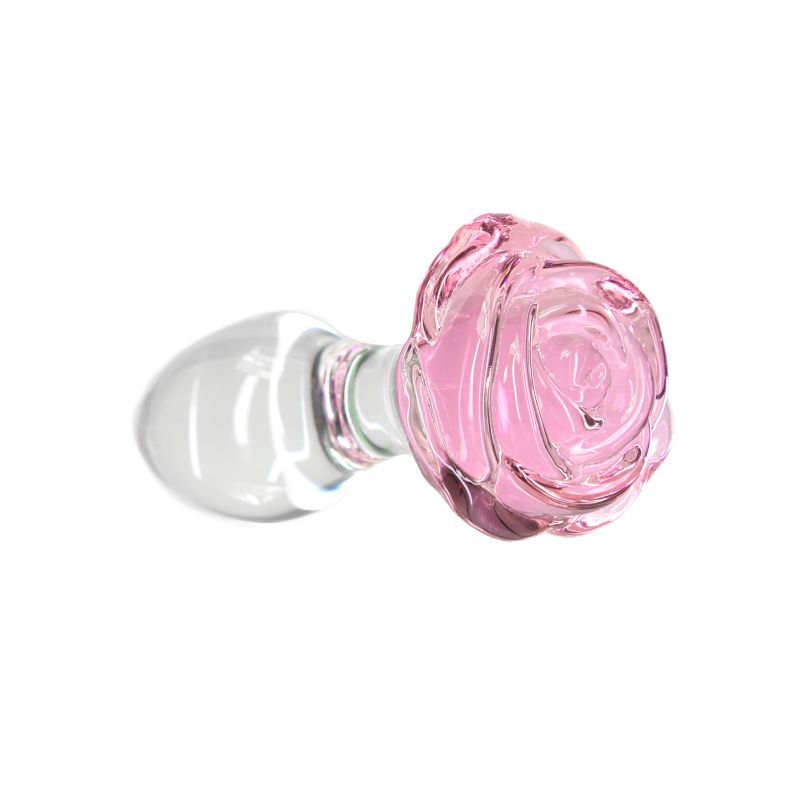 Pillow Talk Rosy Luxurious Glass Anal Plug w Clear Gem > Glass > Toys Main image