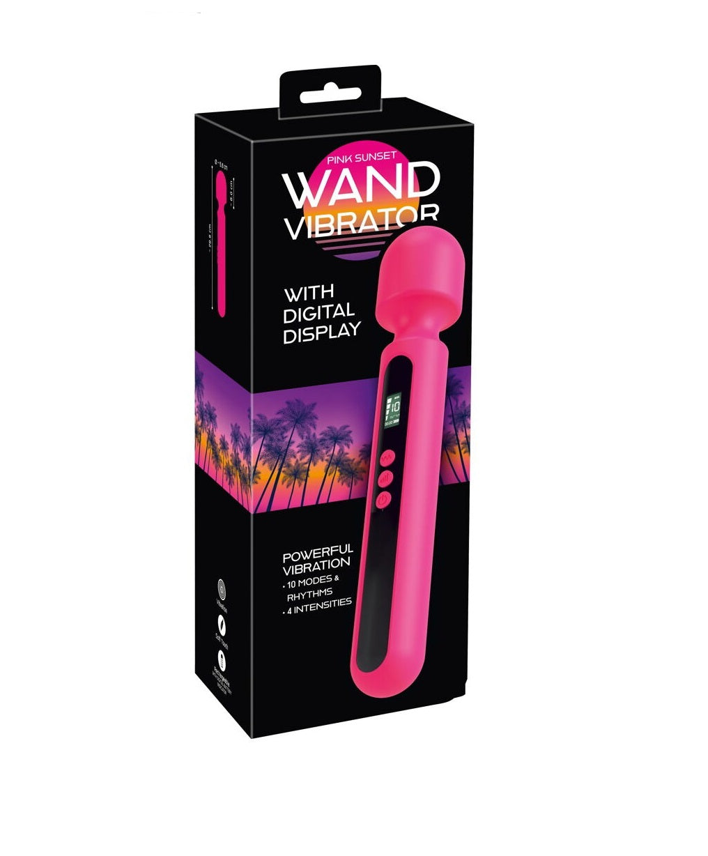 Pink Sunset Wand Vibrator 30 cm with Digital Display and Power > Sex Toys > Mini Massagers