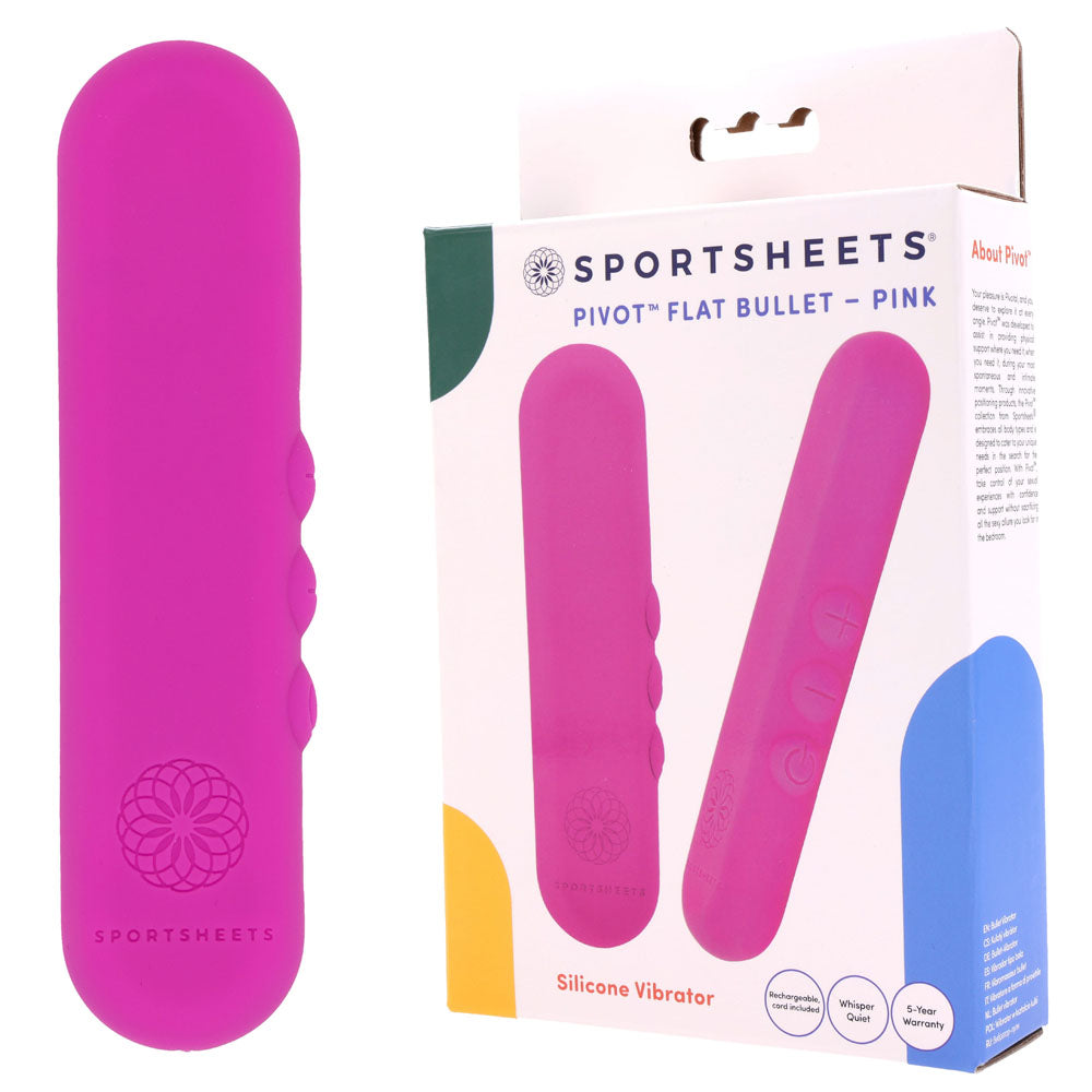 Pivot Flat Bullet - Rechargeable 10 cm Discreet Vibrator Pink BULLETS