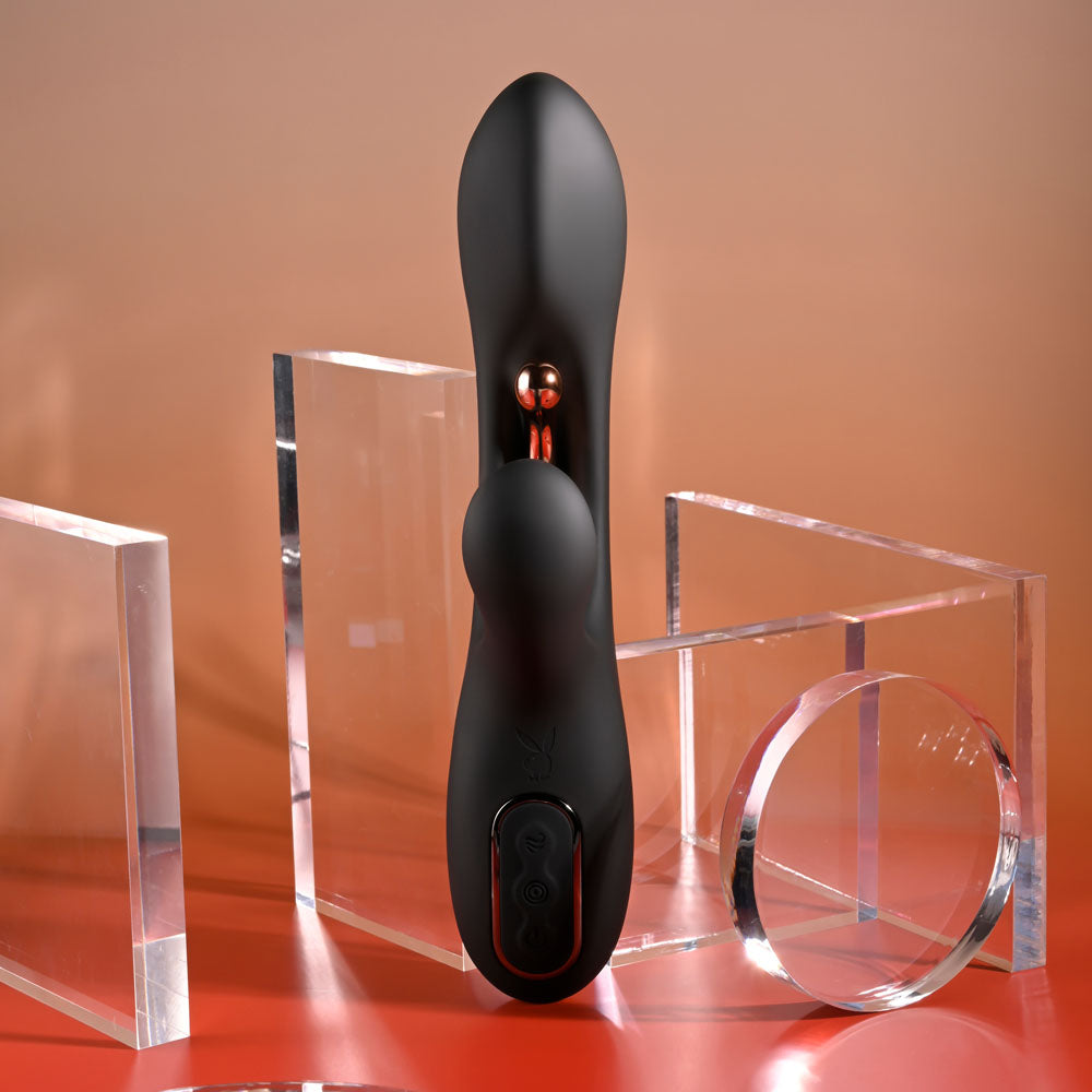 Playboy Pleasure Aureus 22.7 cm Rabbit Vibrator with Internal Flicker Feature Secondary image