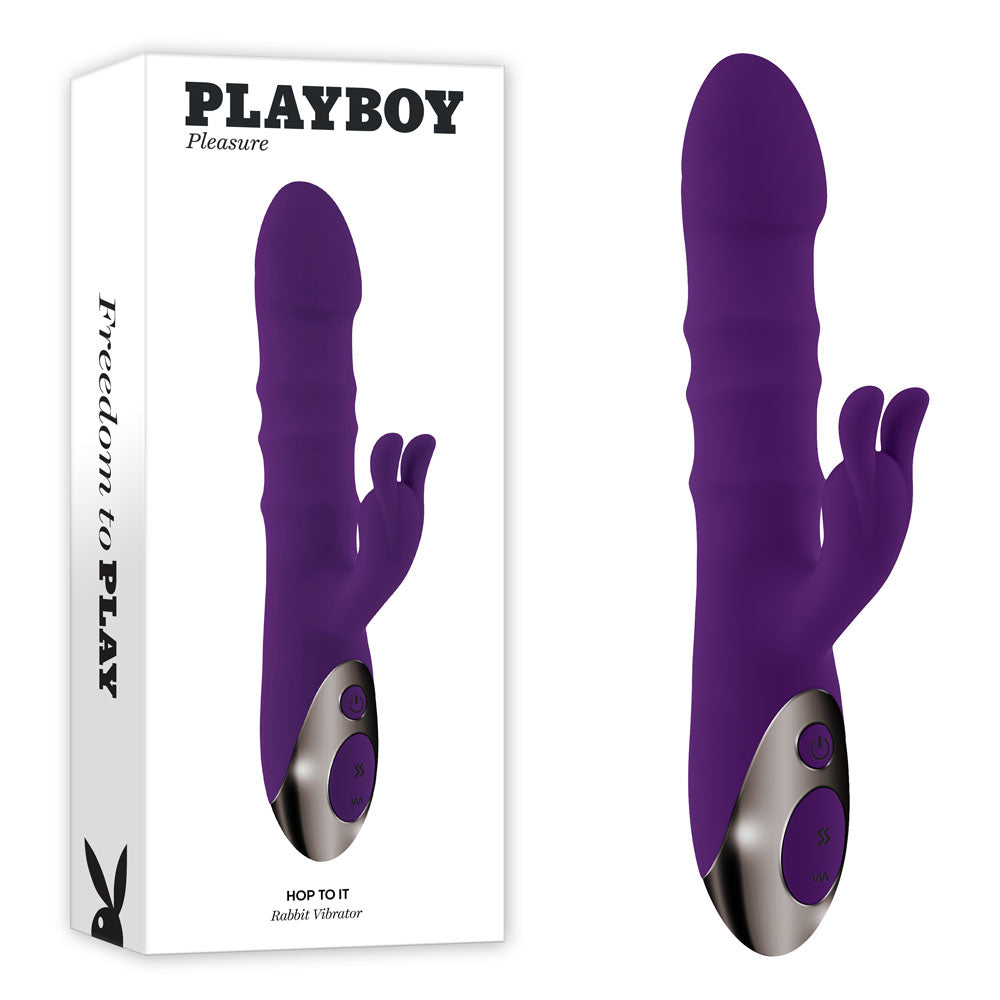 Playboy Pleasure HOP TO IT Rabbit Vibrator 23.5cm Purple VIBRATORS-RABBIT