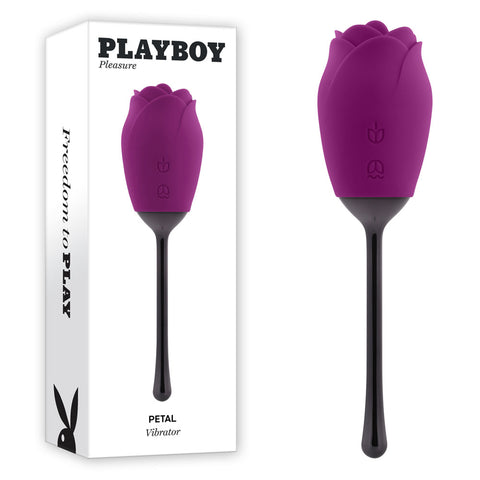 Playboy Pleasure PETAL Vibrator with Tongue-Flicking Head Purple STIMULATORS