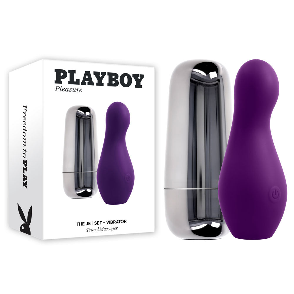 Playboy Pleasure The Jet Set Vibrator with Silver Travel Case – Compact Personal Massager > Vibrators > Standard Vibrators