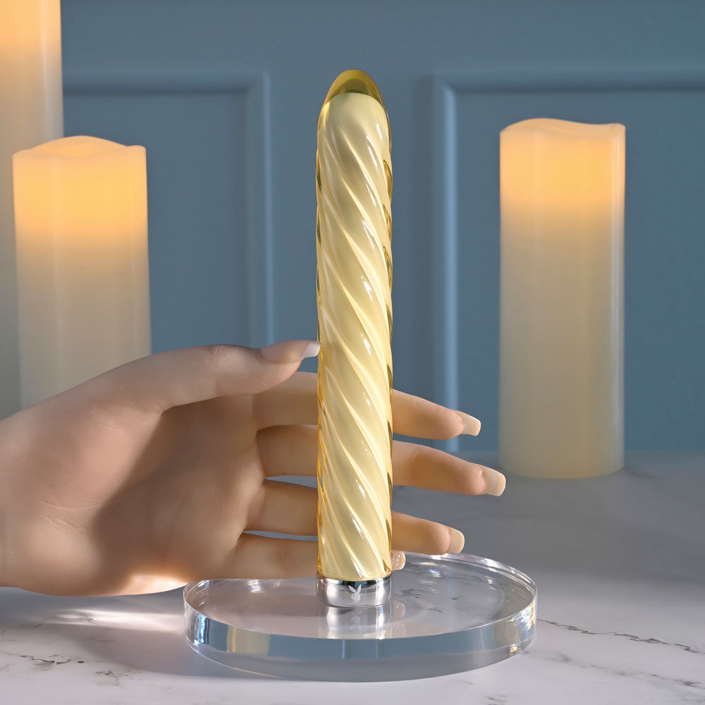 Playboy Pleasure Twist of Fate 17.5 cm Glass Vibrator Secondary image