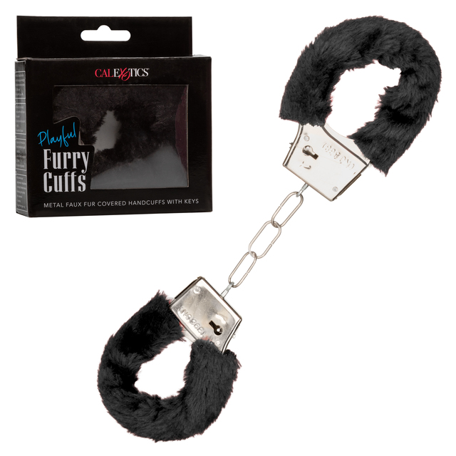 Playful Furry Cuffs (Black) – Adjustable Faux Fur Handcuffs > Bondage Gear > Handcuffs Main image