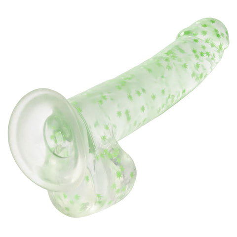 Naughty Bits I Leaf Dick Glow in the Dark Green Weed Leaf Dildo 8 Inch DONGS