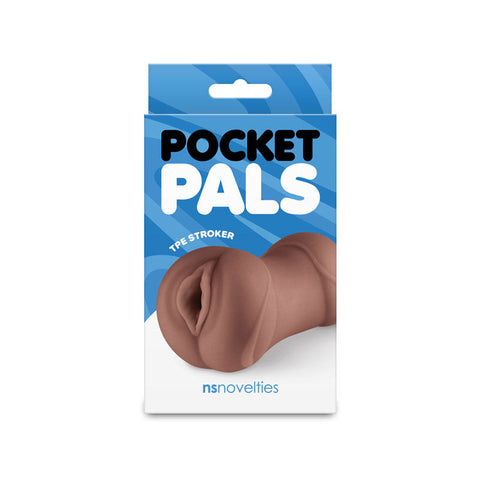 Pocket Pals Vagina Stroker (Brown) – Body-Safe Masturbator Strokers - Manual