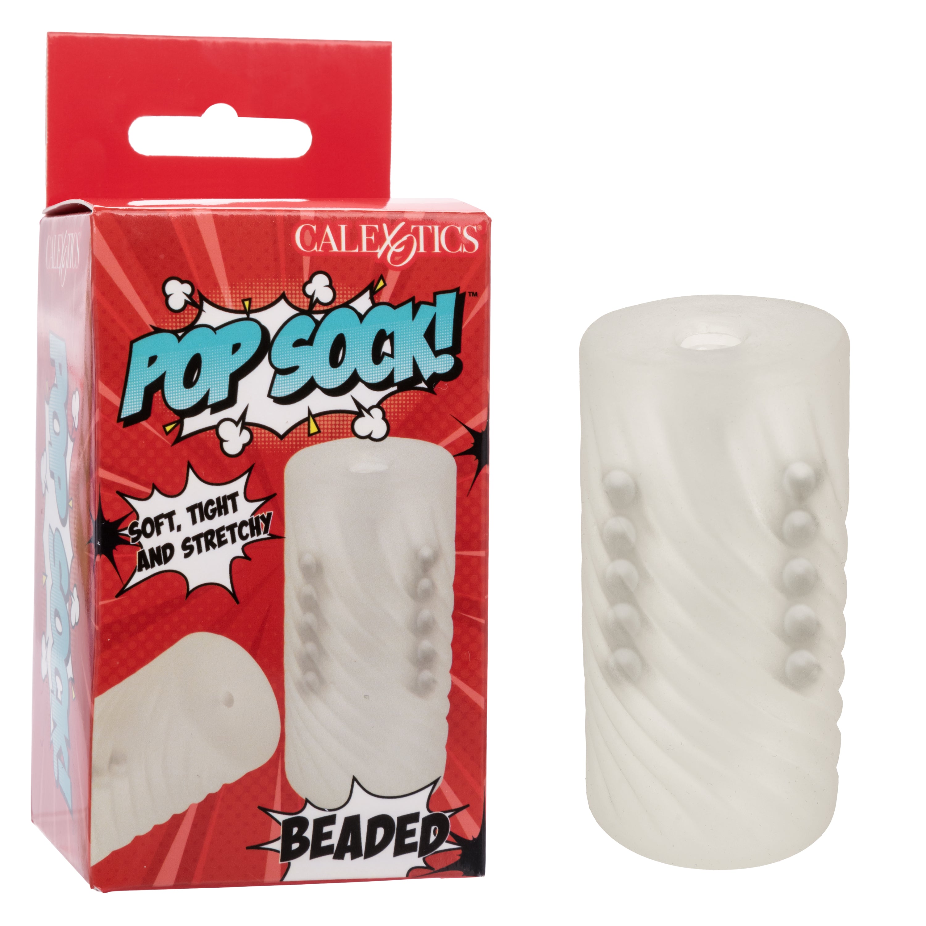 Pop Sock Beaded Clear Soft Tight and Stretchy Textured Stroker Default Title Strokers - Manual