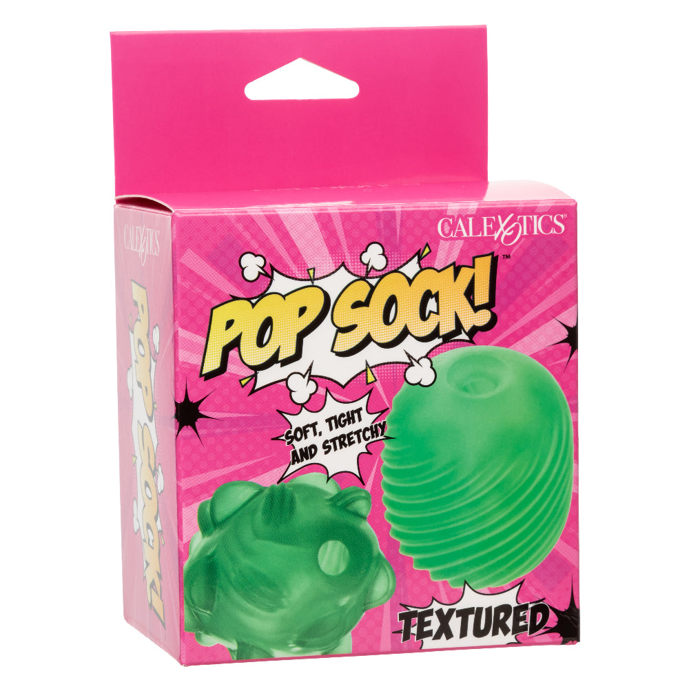 Pop Sock Textured Reversible Masturbator Soft Tight Stretchy Green Strokers - Cup|Egg