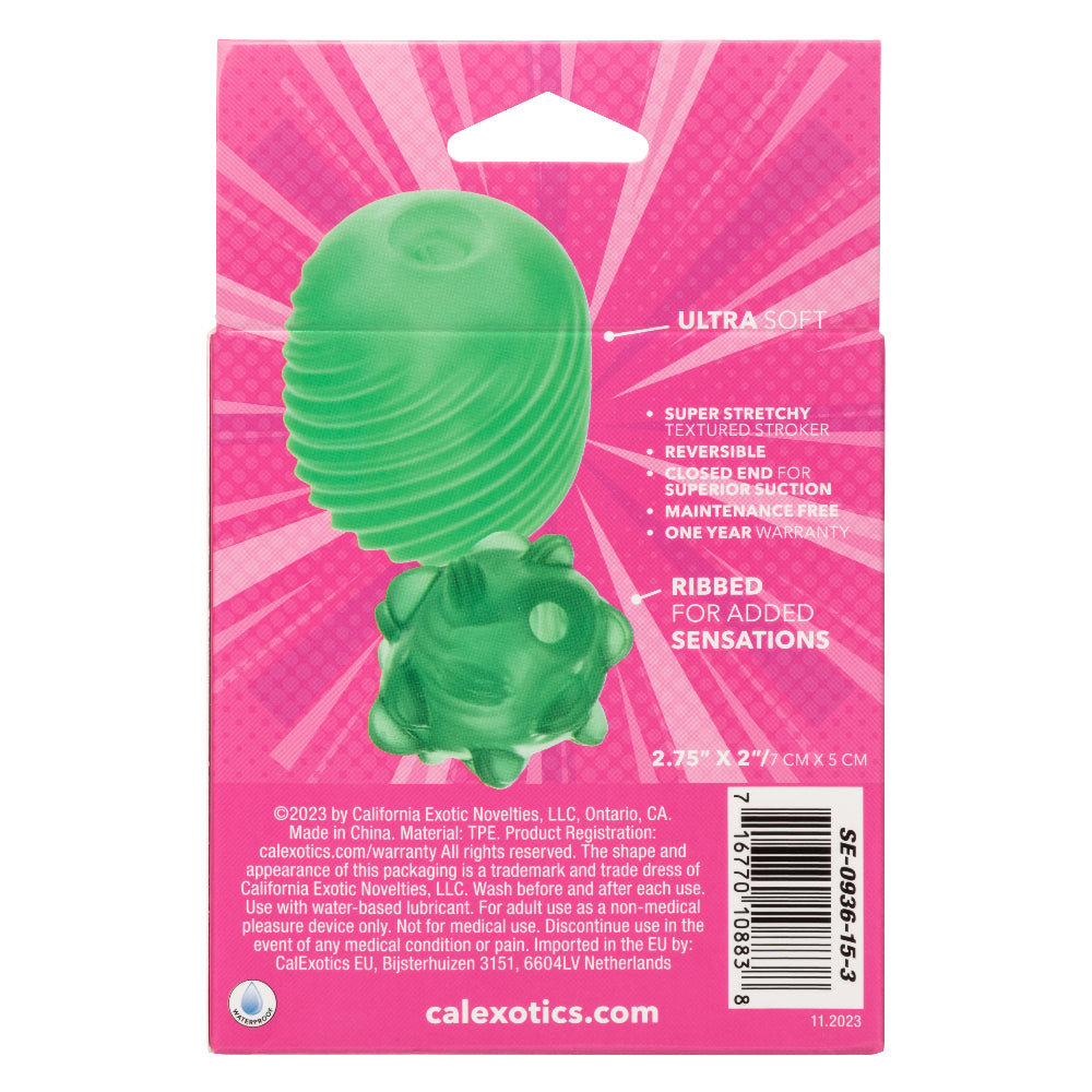 Pop Sock Textured Reversible Masturbator Soft Tight Stretchy Green > Sex Toys For Men > Masturbators Cup