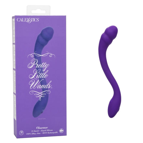 Pretty Little Wands Charmer Purple Slim Silicone Massager USB Vibrators