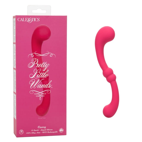 Pretty Little Wands Curvy Slim Pink Silicone Massager with 10 Speeds Vibrators