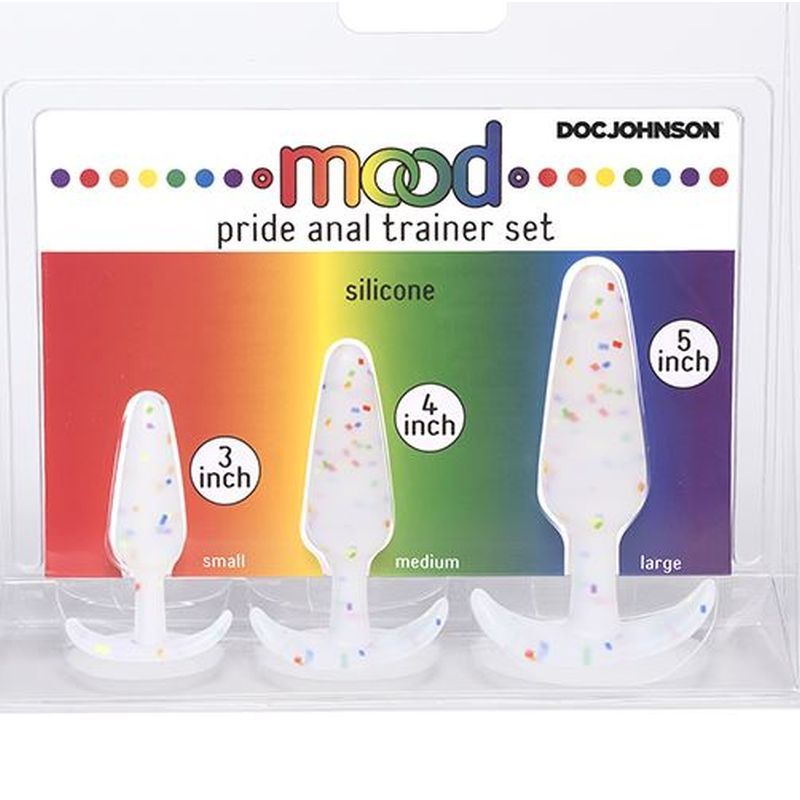 Pride Anal Trainer Set with Three Sizes of Mood Naughty Butt Plugs Secondary image