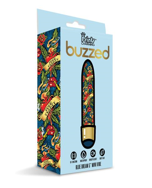 Prints Charming Buzzed 5 Inch Mini Vibe Blue Dream Silicone Waterproof Vibrator BULLETS