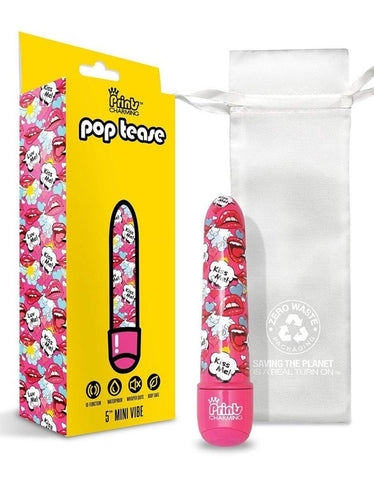 Prints Charming Pop Tease 5 Inch Mini Vibe Kiss Pink BULLETS