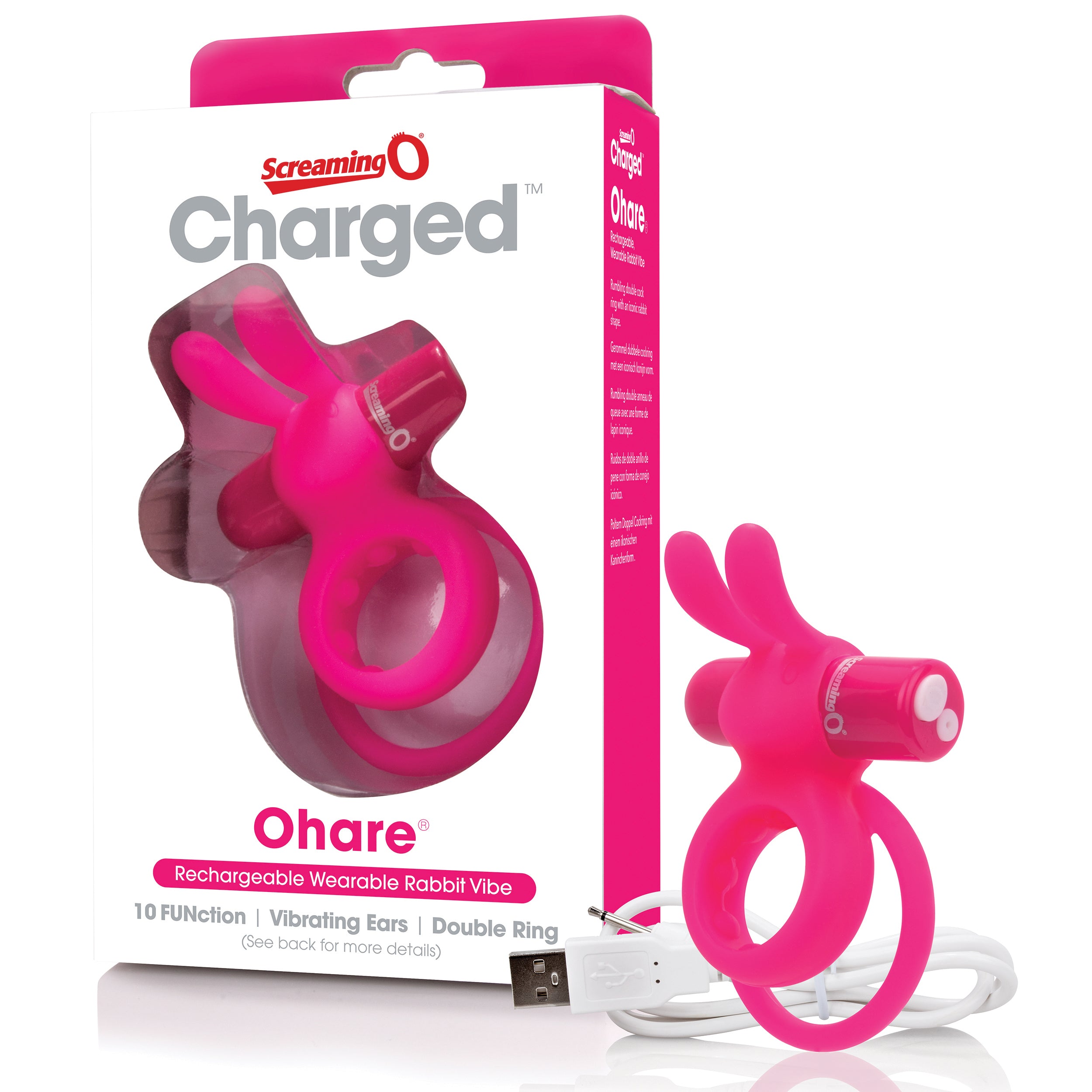 Charged Ohare – Rechargeable Double Cock Ring Rabbit Vibrator > Sex Toys > Couples Toys