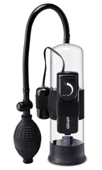 Pump Worx Beginner Vibrating Penis Pump Clear Black > Pumps > Penis Pumps