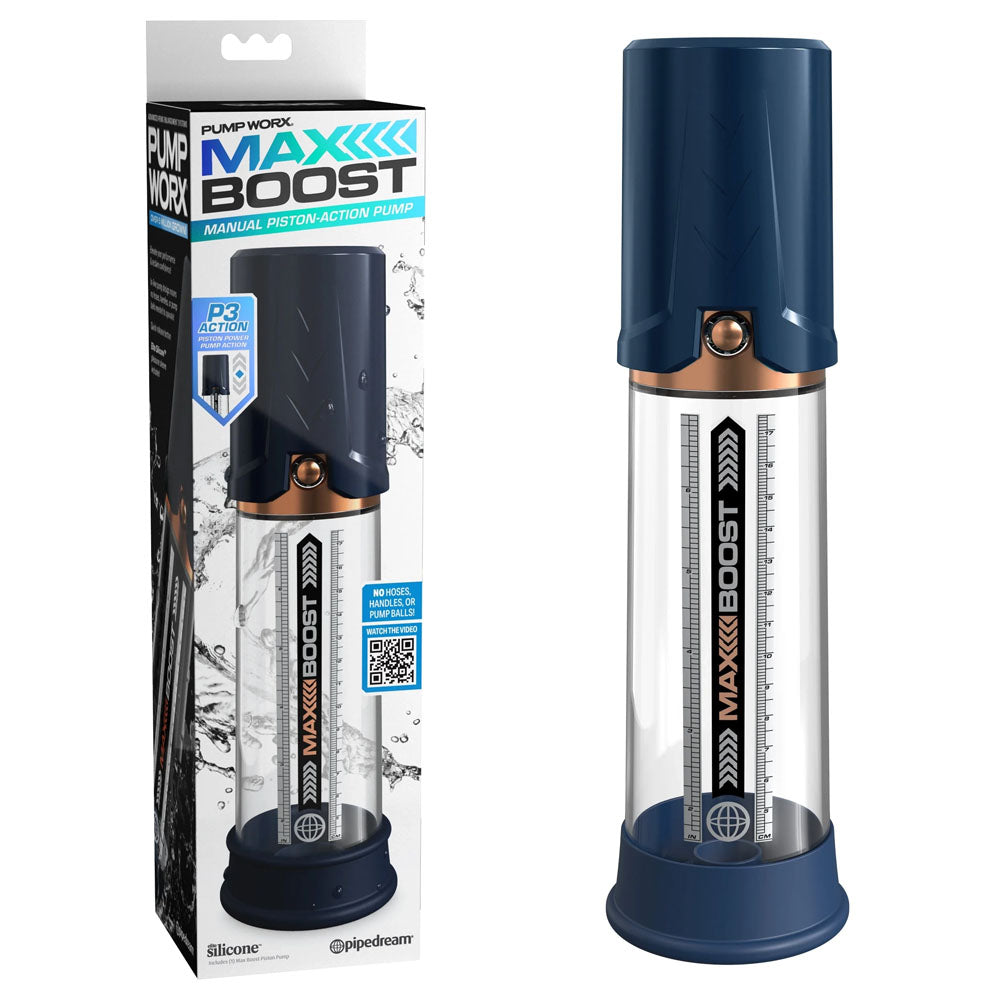 Pump Worx Max Boost Penis Pump in Blue PUMPS Male Electric