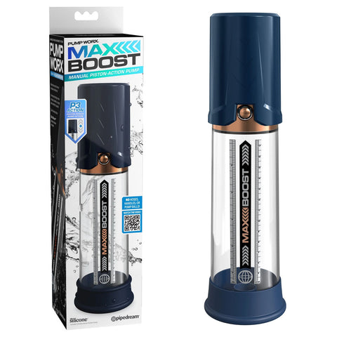 Pump Worx Max Boost Penis Pump in Blue PUMPS Male Electric