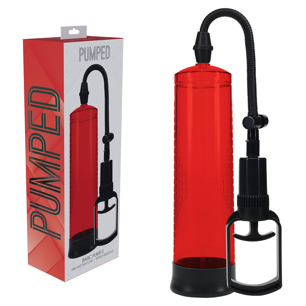 Pumped Basic Penis Pump 2 Red - 20cm x 6cm > Pumps > Penis Pumps Main image