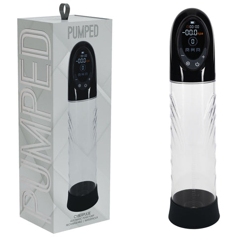 Pumped Cyberpulse Automatic Penis Pump USB Rechargeable Clear Intimacy Device Black PUMPS Male Electric