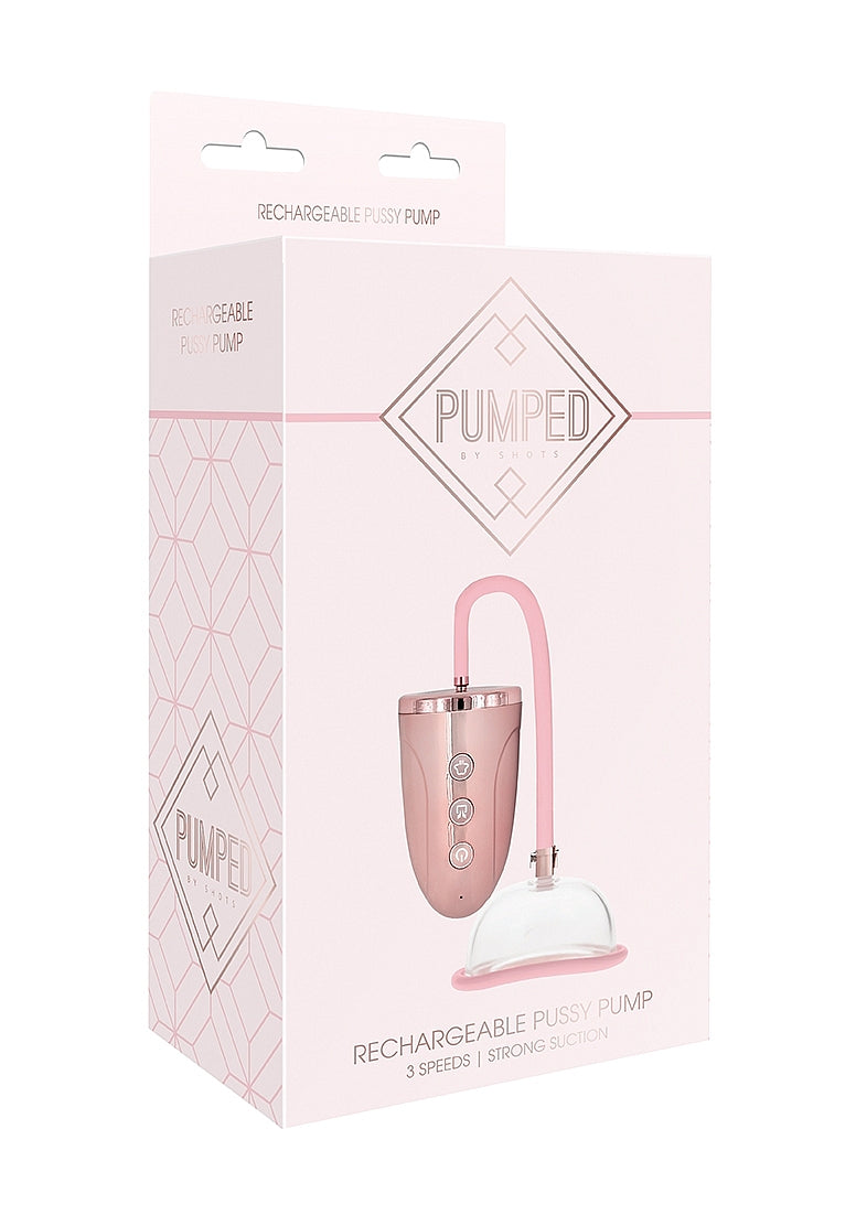 Pumped Rechargeable (Pink) – Strong Suction 3-Speed Pussy Pump Pumps Female