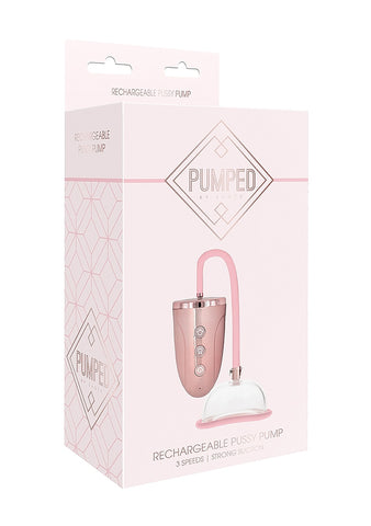 Pumped Rechargeable (Pink) – Strong Suction 3-Speed Pussy Pump Pumps Female