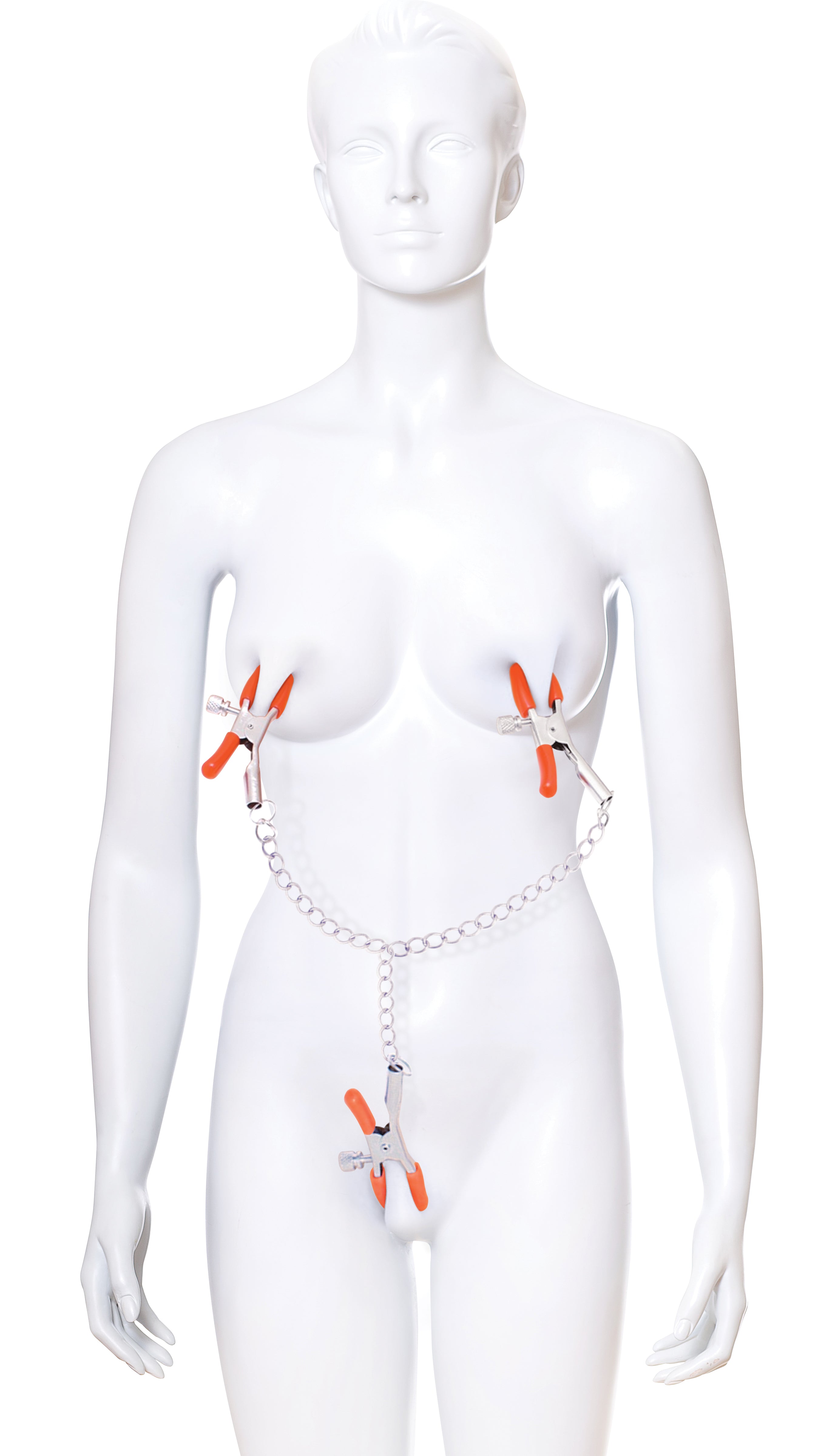 Orange Is The New Black Metal Nipple & Clit Clamps with Chain > Sex Toys > Nipple Clamps