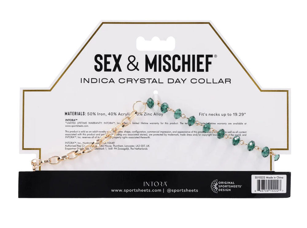 Indica Crystal Day Collar (Green) – Adjustable Jewelry Collar Green > Bondage Gear > Collars & Leashes