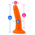 Neo Dual Density Cock 6 Inch Neon Orange Vibrator > Dildos > Realistic Dildos