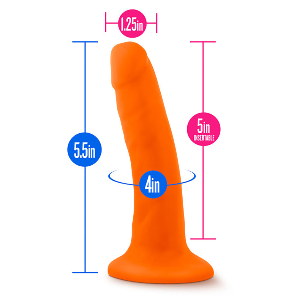 Neo Dual Density Cock 6 Inch Neon Orange Vibrator > Dildos > Realistic Dildos