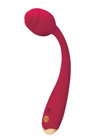 Rosegasm Long Stem Flexible G-Spot Vibrator with Rosebud Design in Red STIMULATORS