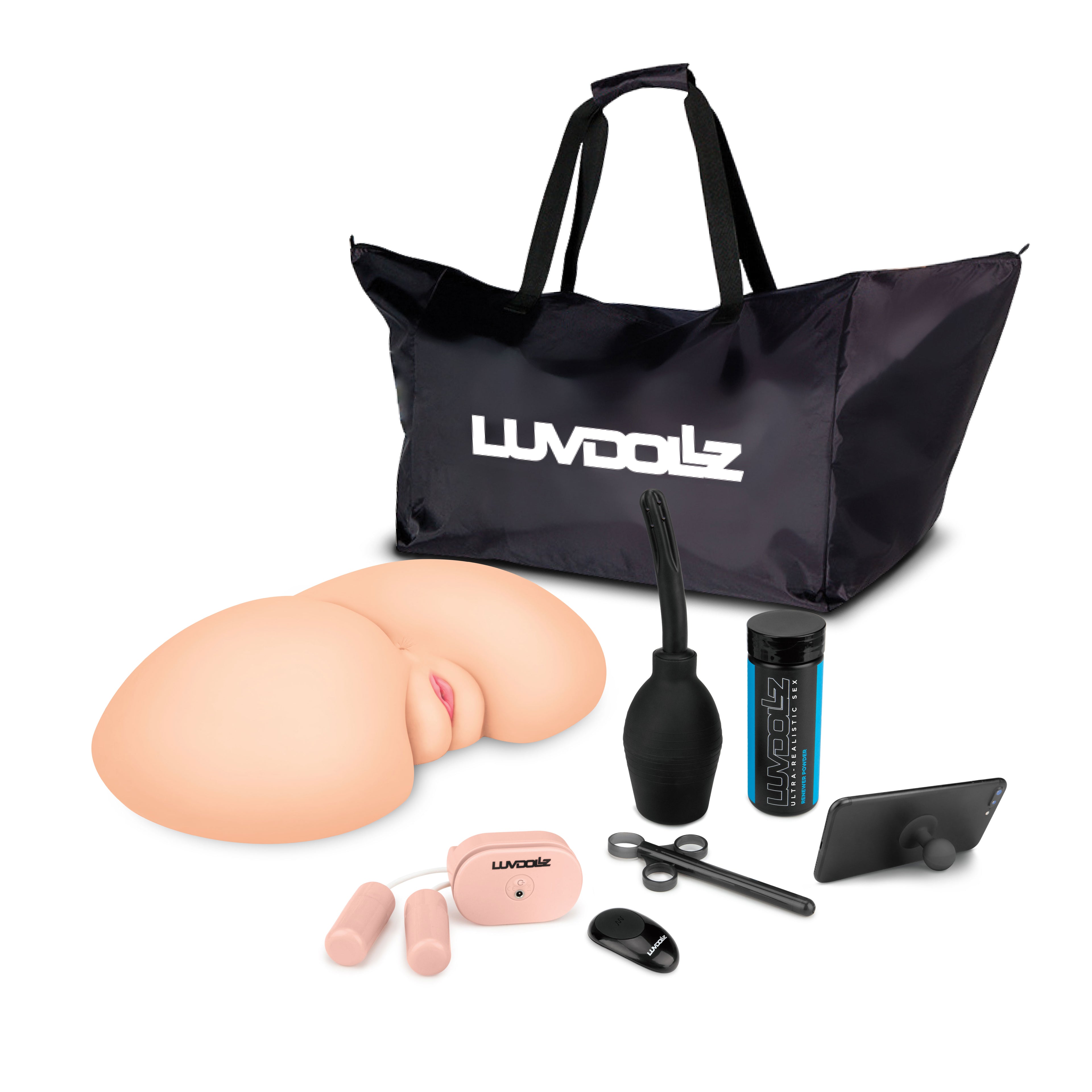 Luvdollz Remote Control Vibrating Pussy and Ass Masturbator Cream 8 Pounds > Sex Toys For Men > Assbators